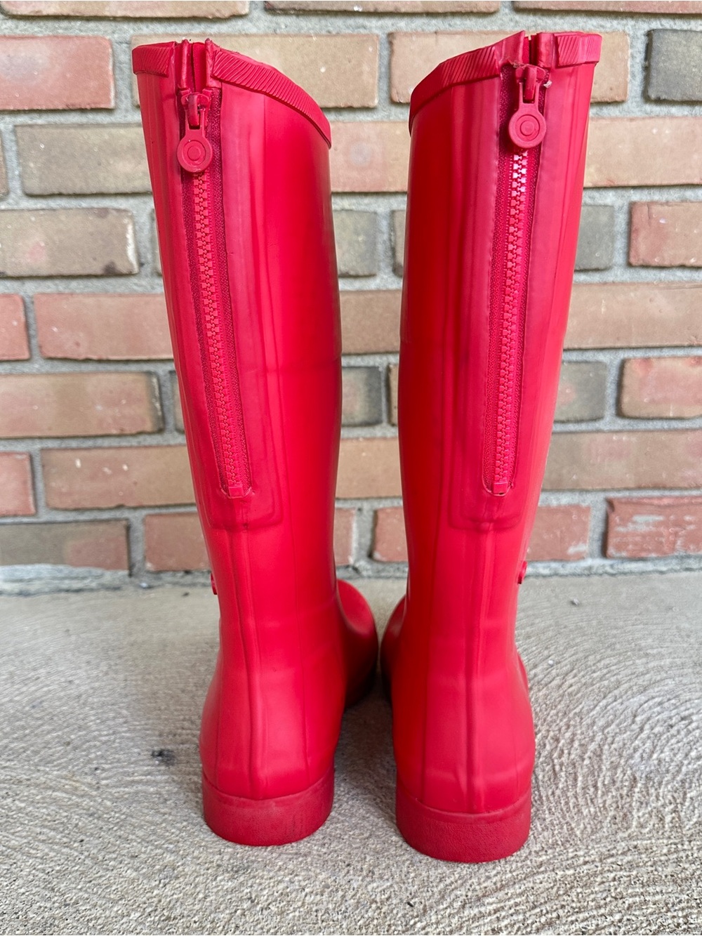 Hunter for Target Red Floral Tall Rain Boots Women’s Size 8 Striped Lining - Picture 7 of 14